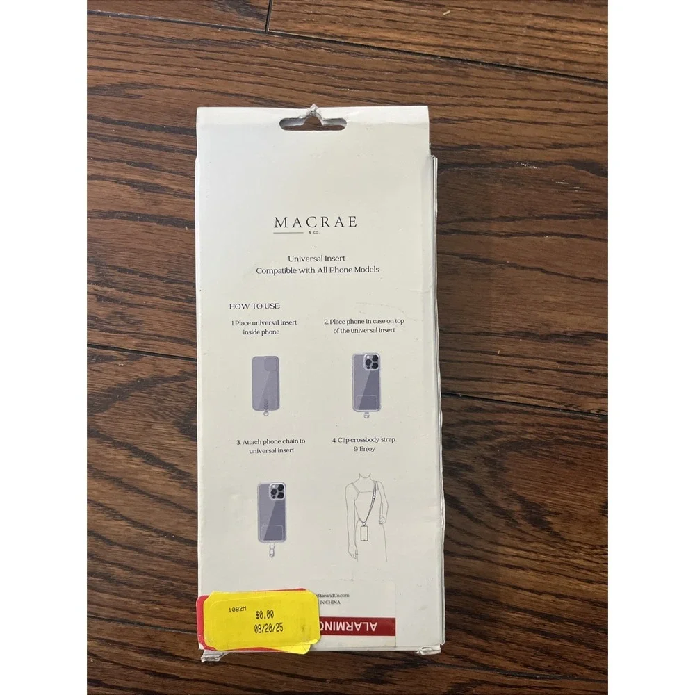 MACRAE & Co. Phone Crossbody Strap Natural Stone Beads Gold Plated Universal Fit